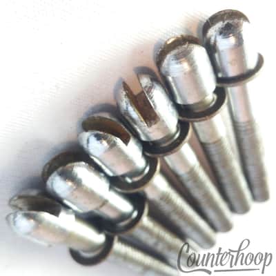 Ajax 6x 1 1/2"Slotted Tension T-Rods Tensioner Snare/Tom Drum Chrome Vintage 60s image 2