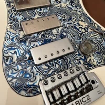920D Custom+ Triple Lollar Mini Humbuckers + Warmoth Roasted Maple Neck + 7Way Switching +Blue Shell Pickguard + Strat Body+ Fender Brushed Chrome Locking Tuners +Babicz "Full Contact Hardware"+ Stainless Steel Frets image 9