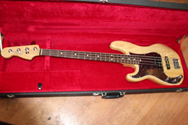 2000 Fender USA Precision Bass Standard Lefty Natural Ash Mint Condition W/Case image 1