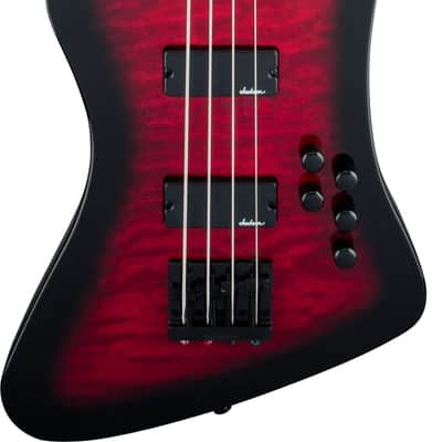 Jackson JS Series Kelly Bird Bass JS3Q Transparent Red Burst image 1