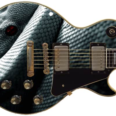 Sticka Steves Guitar Skin Axe Wrap Re-skin Vinyl Decal DIY White Snake Python 755 image 1