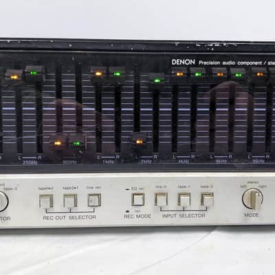 Rare Denon DE-70 Dual 12 Band Stereo Graphic Equalizer MIJ 1980's Black image 7