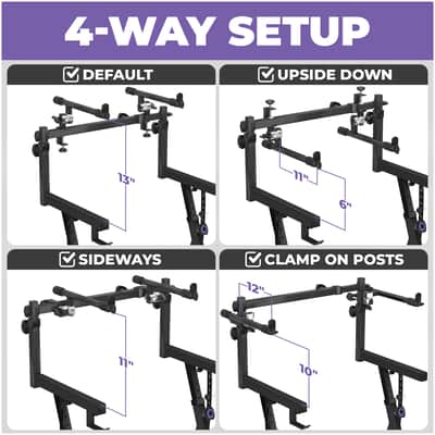 Liquid Stands 2 Tier Keyboard Stand Attachment - Double Stand Extender for Square Tube Z-Style Piano Stands image 6