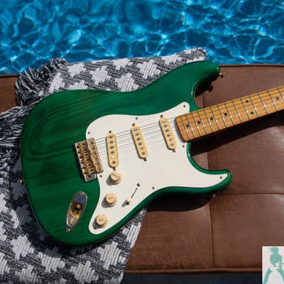 1993 Fender ST57G-65 '57 Stratocaster Reissue - Translucent Green w Gold Hardware - Made in Japan (FujiGen) Pro Set Up w Perfect Frets/Action/Intonation! image 11