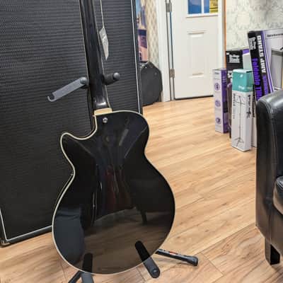 D'Angelico Premier SS Semi-Hollow Single Cutaway with Stop-Bar Tailpiece, Ovangkol Fretboard 2020 - 2022 - Black Flake image 9