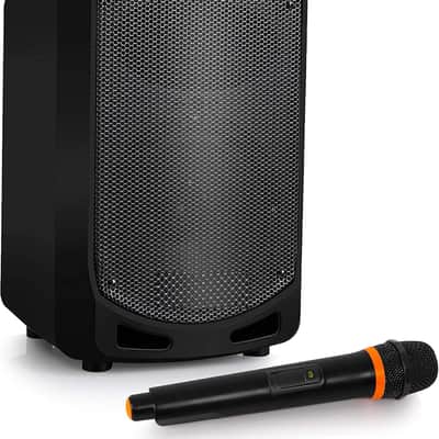 Portable Bluetooth PA Speaker Karaoke Sound System with Wireless Microphone and Handheld Dynamic Microphone with XLR Cable image 3