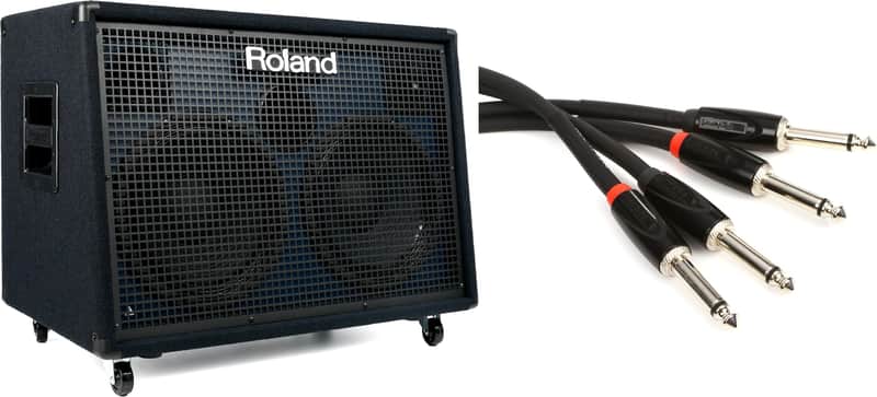 Roland KC-990 - 320W 2x12" Keyboard Amp  Bundle with Roland RCC-15-2814 Black Series Interconnect Cable - Dual 1/4-inch TS to Dual 1/4-inch TS - 15 foot image 1
