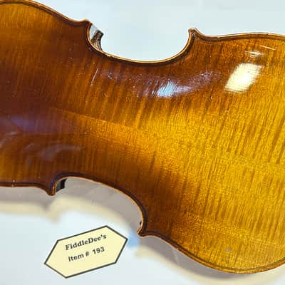 Vintage 4/4 adult violin- labeled - original dark finish image 2