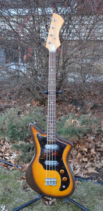 Vintage 1960's Intermark Cipher Bass Guitar Offset Body & Hockey Puck Headstock image 1