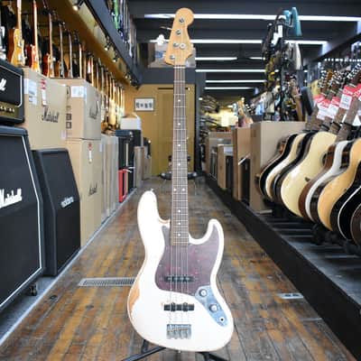 Fender Flea Jazz Bass 2016 Road Worn Shell Pink w/Hipshot D-Tuner, Padded Gig Bag image 4