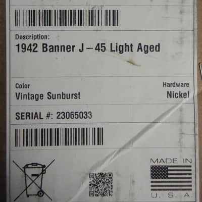 Gibson Custom 1942 Banner J-45 Reissue Light Aged Vintage Sunburst image 13
