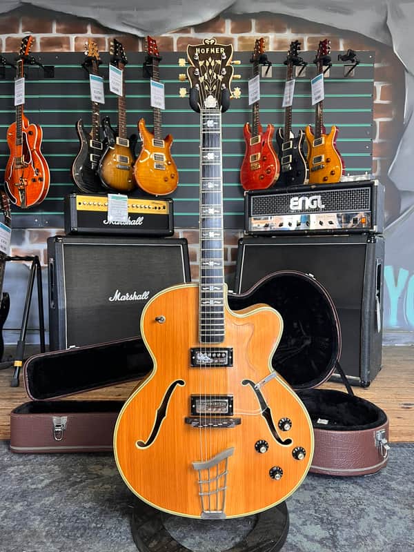 Hofner Committee Gloss Natural 1960 Modified Hollow Body Electric Guitar image 1