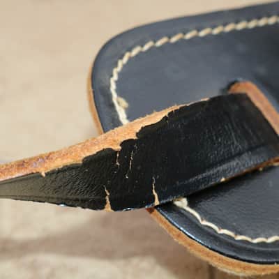 Vintage Leather Strap Circa 1960's - Black image 8