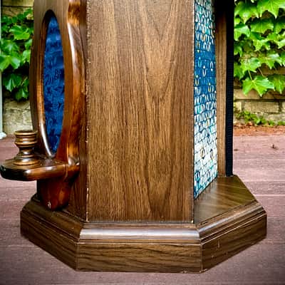 1x12 octagon guitar speaker cabinet! Semi open. Vintage 8 ohm speaker inside. Unique 3D grill cloth. Candle lights up! image 3