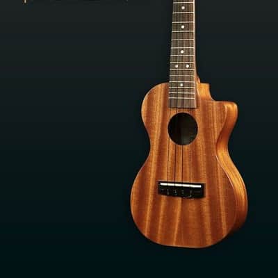 PukanaLa Model PU-MC-C Solid Sapele Mahogany Pro Series Concert Cutaway Ukulele image 3