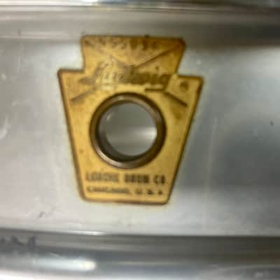Ludwig No. 404 Acrolite 5x14" 8-Lug Aluminum Snare Drum with Keystone Badge 1963 - 1969 - Matte Aluminum image 2