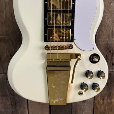 1963 Les Paul SG Custom Maestro Vibrola Classic White Inspired by Gibson Custom Epiphone image 3