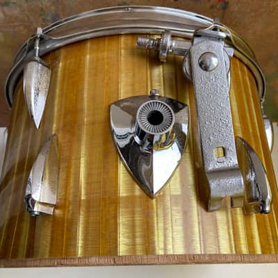 Vintage 1960s Star Outfit Drum Jazz Rock 12" X8" rack Tom Gold fibre Remo Diplomat head tama ludwig image 7