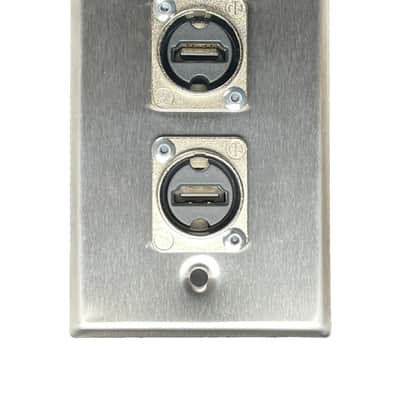 PROCRAFT SPL-2NHDMI-SS 1 Gang Stainless Steel Wall Plate Loaded w/ 2) Neutrik HDMI Feed/Pass Thru image 1