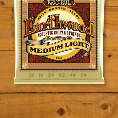 Ernie Ball Medium Light Earthwood 80/20 Bronze Acoustic Guitar Strings - 12-54 image 1