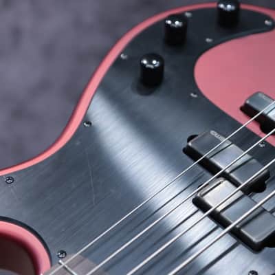 ESP LTD AP-4 Candy Apple Red Satin EMG Brushed Black Pickups Electric Bass image 11