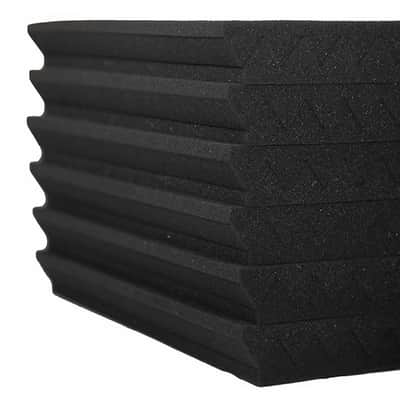 12-Pack Black & Gray Acoustic Foam Panels, 12" x 12" x 1" Sound Absorption Tiles for Studio Walls & Recording Spaces image 3