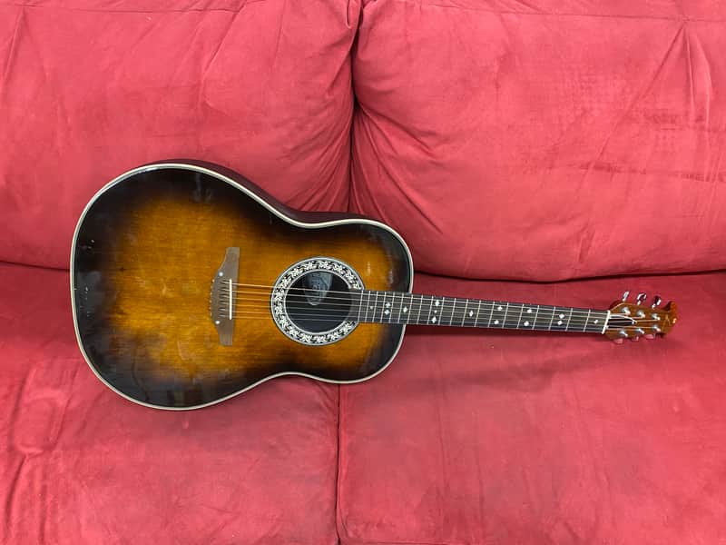 Ovation 1112-1 Balladeer Acoustic Guitar 1976 Sunburst with