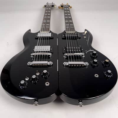 1975 Black Ibanez 2402 "Spot" Model "Experimental" Model Splittable Double Neck 3 Made w/OHSC image 5