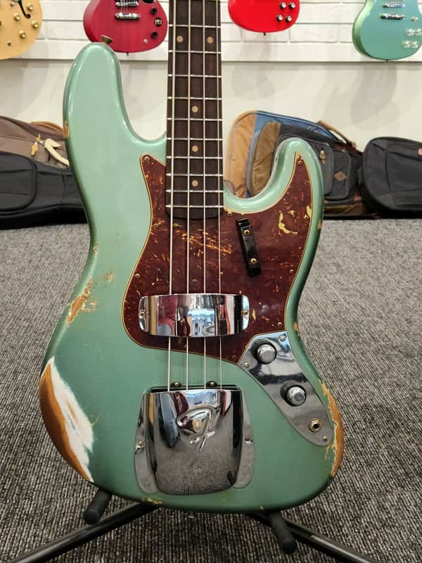 Fender Custom Shop '61 Jazz Bass Heavy Relic 4-String Bass Guitar, Rosewood Fingerboard, Sherwood Metallic image 1