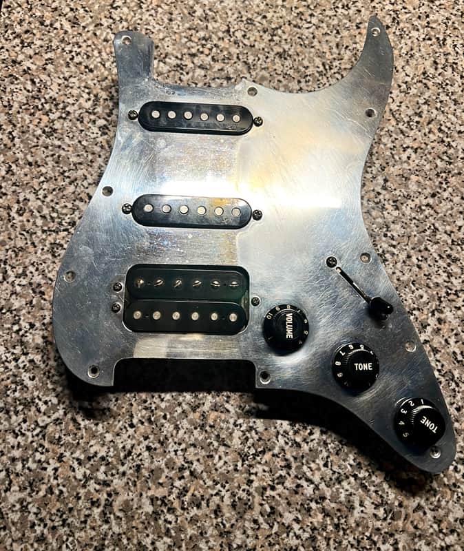 Fender Custom Fender SCN / Bill Lawrence HSS Loaded Strat Pickguard 2008 - Silver/Black image 1