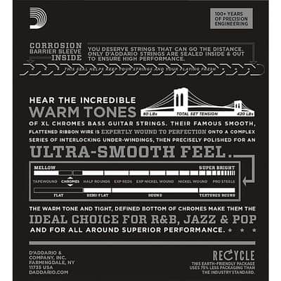 D'addario ECB80 40-95 Super Light, Long Scale, XL Chromes Bass Strings image 2