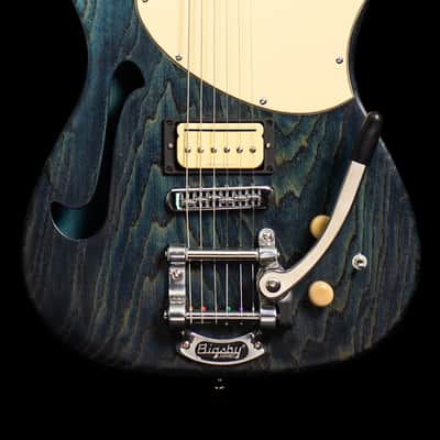 Solstice Guitars ~ Transit Custom 2020 Lucent Blue Bigsby roller trem Duncan P-Rail tele style image 2