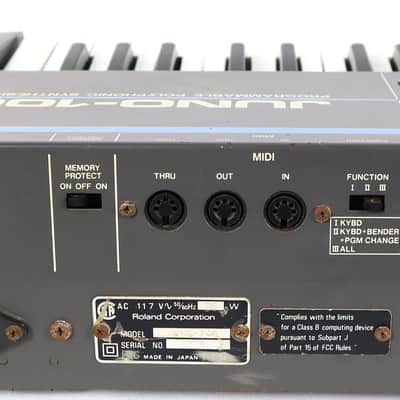 1985 Roland Japan Juno-106 Programmable Polyphonic Synthesizer Synth w/ Case image 11