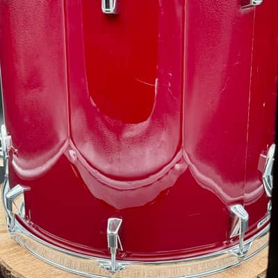 Remo Bravo 16x16" Floor Tom Acousticon R - 1990s - Deep Red Quadura image 6
