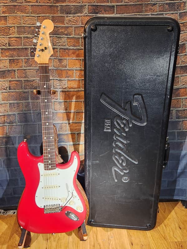 Vintage 1986 Squier MIJ Standard Stratocaster Rosewood Fretboard Torino Red w/ Fender USA OHSC image 1