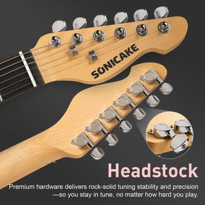 Sonicake Electric Guitar, 39" Beginner Electric Guitar, Classic SSS Pickup, Tremolo Bridge, Full-Size Lightweight Body, Rounded Fret Ends, Heel Adjustment Truss Rod image 2