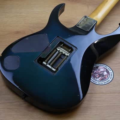 1992 Ibanez Japan RG570FM Superstrat (Transparent Blue) image 9