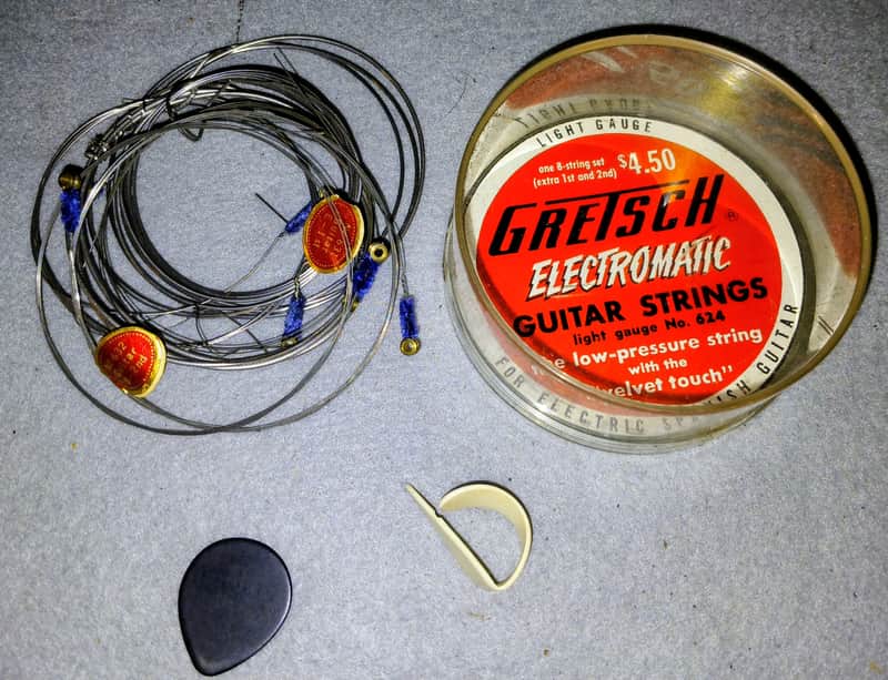 Vintage 1960s Gretsch Electromatic 624 Guitar Strings Case with strings Case Candy Maxwell Pick image 1