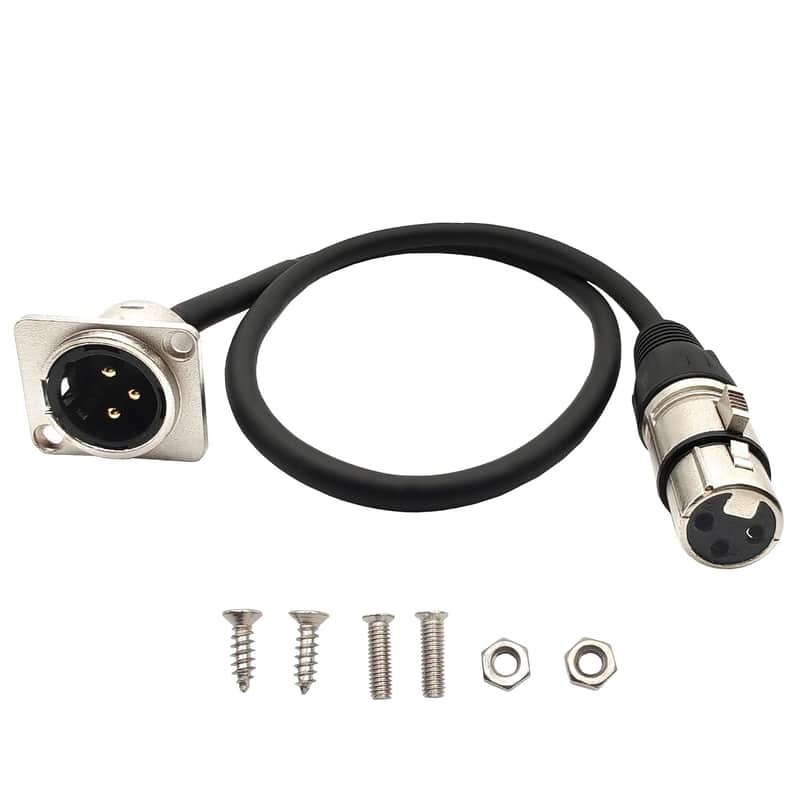 XLR Patch Panel Cable Male to Female XLR Panel Mount Pass Through Connector Cable for Stage Box,Floor Box 2FT 1pc image 1