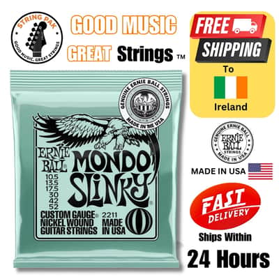 Ernie Ball Mondo Slinky Electric Guitar Strings 10.5-52 + 2 FREE Strap Locks 2025 image 1