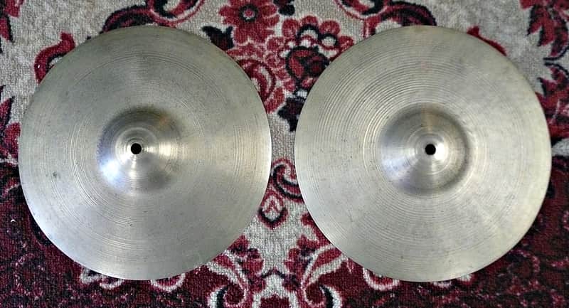Vintage 30's Zildjian Trans Stamp 11" Avedis Zildjian Hi Hat Cymbals - 488g / 512g - PV Music Drum Shop Inspected and Tested - Play / Sound / Look Great image 1