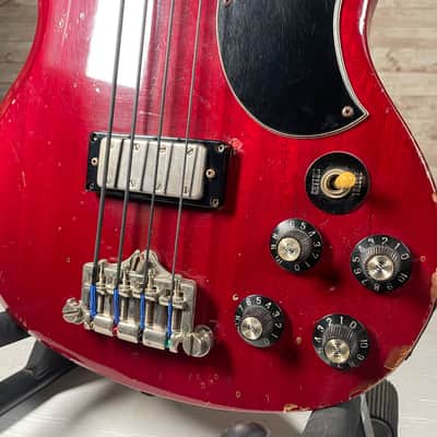 Greco EB-550 SG Bass 1983 - Cherry Red image 4