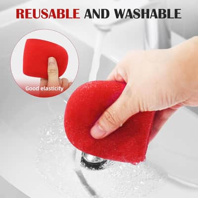 Microphone Cover Reusable Microphone Protector Foam  Pop Filter, 2PCS(Blue/Red) image 3