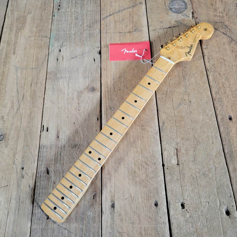 Fender  Stratocaster Neck Limited Edition Custom Shop 2022 Birdseye Gold Tuners - Natural image 1