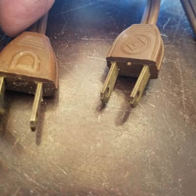Victor one (1) 117V Power Cord Electric Cable cut V-M Voice of Music Vintage non-polarized brown, grey 1940s-1960s image 6