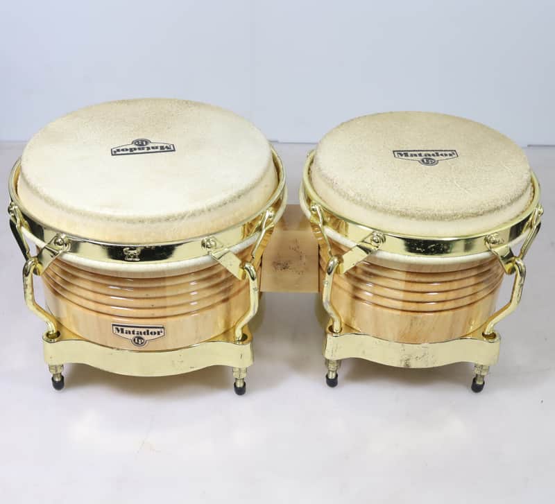 Latin Percussion Matador Series Wood Bongos with Chrome Hardware 2010s - Natural image 1