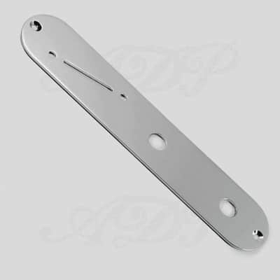 Telecaster chrome Control Plate 3/8, 9,5mm, slanted slot for switch image 3