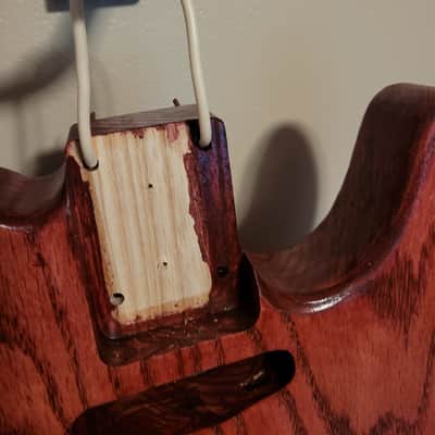 Unbranded Tele style Solid Ash, chambered with a 1/4" Oak top, Clear coat over stain Clear coat over stain image 2
