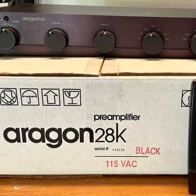 Aragon 28K Preamplifier (Mondial Era) 1998 - Black with Original Box & Remote image 1