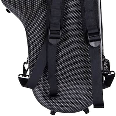 Crossrock Tenor Saxophone Case, Compact Design with Lightweight Composite Carbon Fiber, Black image 4